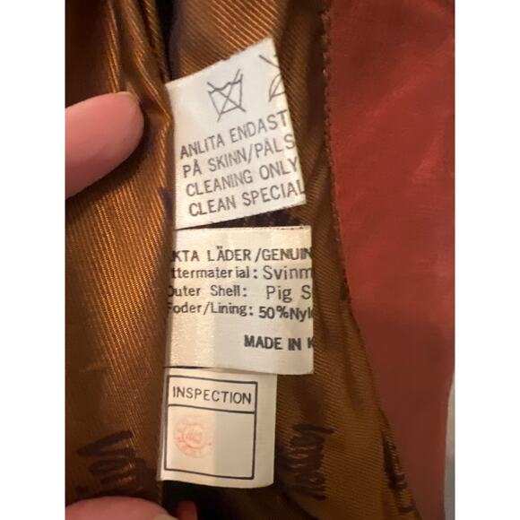 Vintage Hollies Burnt Orange Suede Leather Jacket Women's Coat Size 38 8 Boxy - Picture 6 of 12